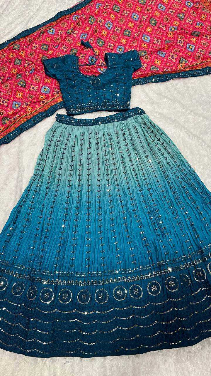 Ynf Chinon Silk RIN213 H85 Lehengas Wholesale Silk Lehenga Sequins Lehenga Manufacturer