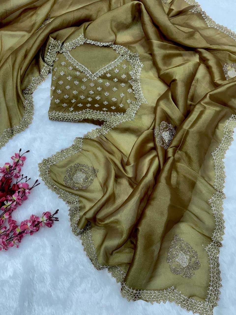 Ynf Copper Silk KESH151 5479 Sarees Wholesale Party Wear Sarees Fancy Sarees Stone Work Saree Manufacturer