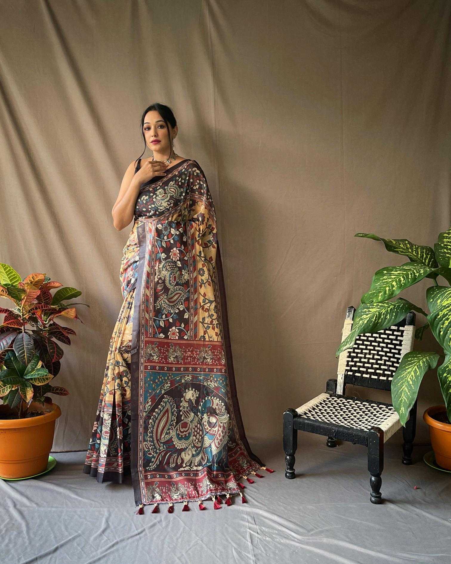 Ynf Cotton KESH249 COTTON KALAMKARI 2 Sarees Wholesale Printed Sarees Traditional Sarees Cotton Sarees Manufacturer