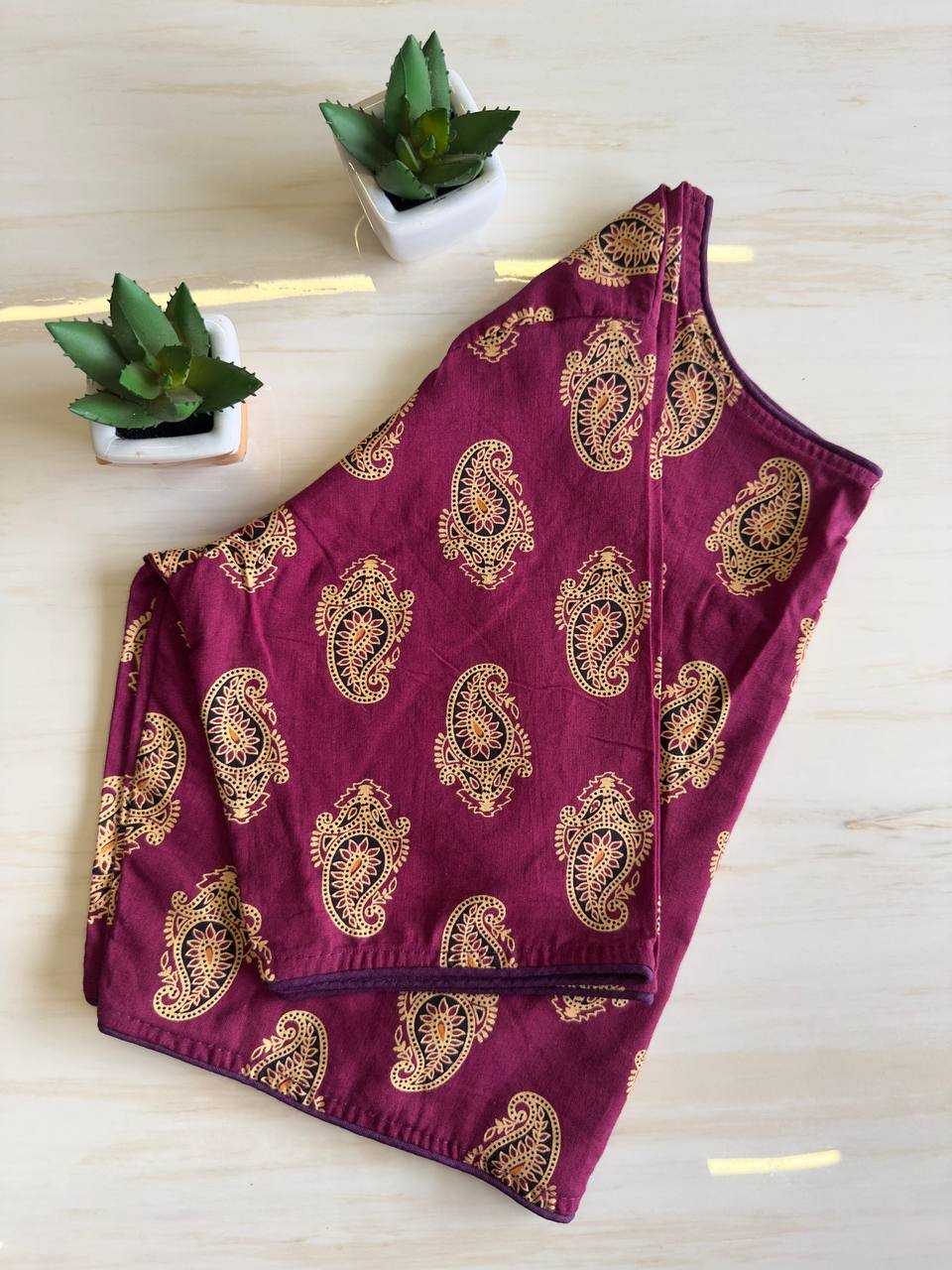 Ynf Cotton KESH437 Pure Ajrakh HandBlock Cotton Readymade Blouses Wholesale Printed Blouse Designer Blouse Cotton Blouse Manufacturer