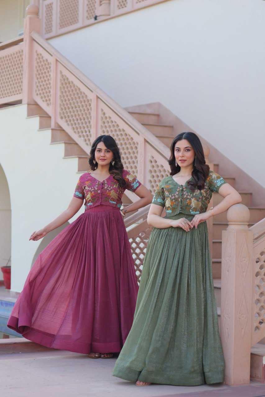 Ynf Cotton KESH489 1170 Gowns Wholesale Printed Gowns Embroidery Gowns Party Gowns Manufacturer