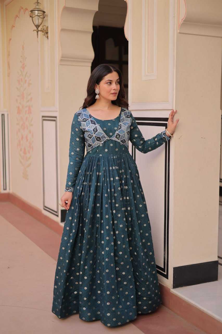 Ynf Cotton KESH491 9243 Gowns Wholesale Printed Gowns Fancy Gowns Party Gowns Manufacturer
