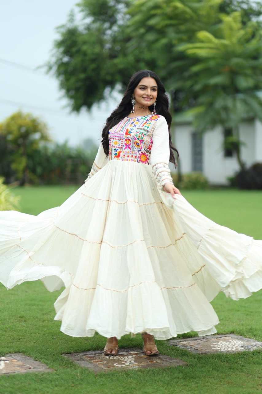 Ynf Cotton KESH491 9253 Gowns Wedding Collections Festive Collections Wholesale Embroidery Gowns Designer Gowns Full Sleeve Gowns Manufacturer