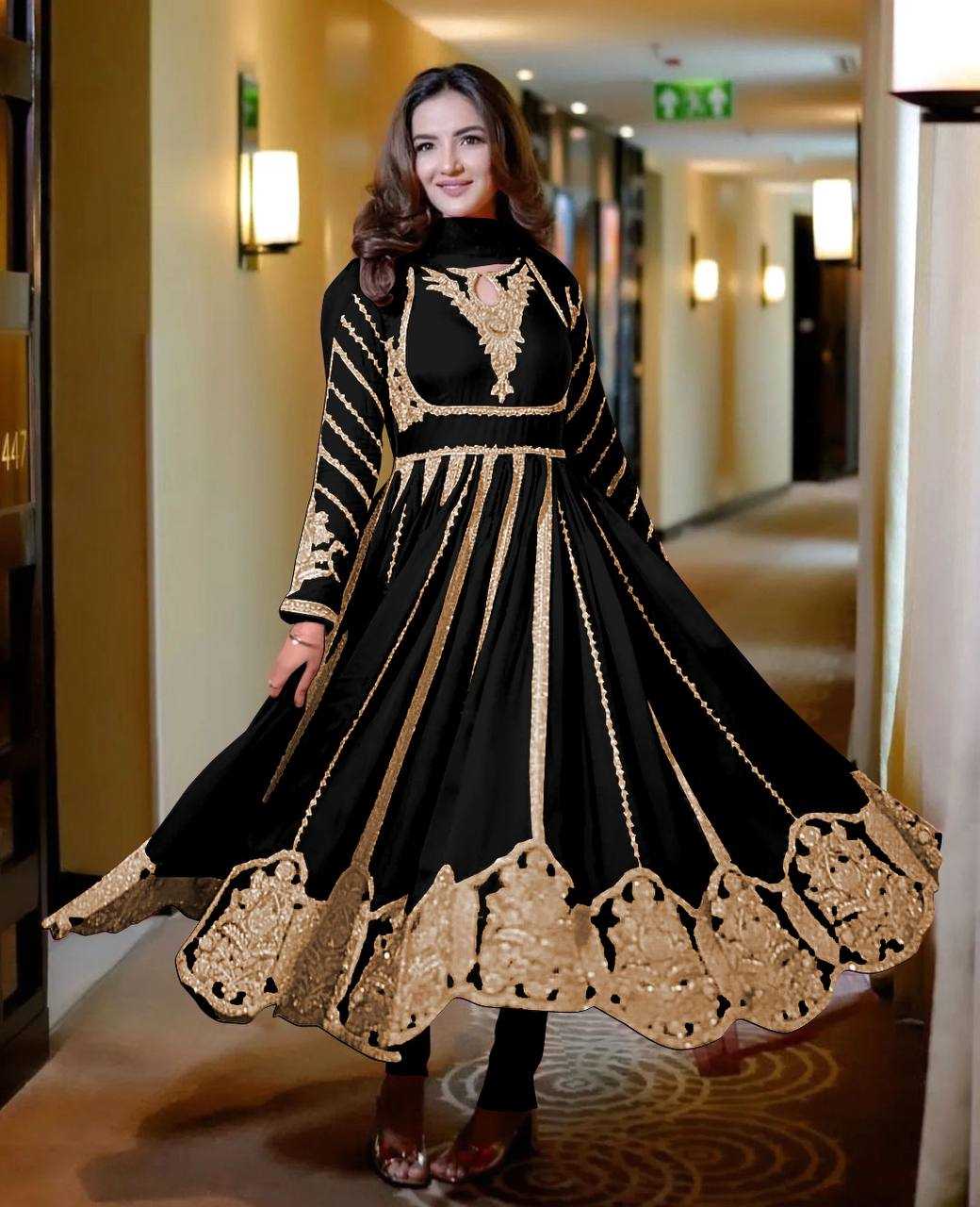 Ynf Cotton KESH499 817 Gowns Wholesale Fancy Gowns Embroidery Gowns Full Sleeve Gowns Sequin Gowns Manufacturer