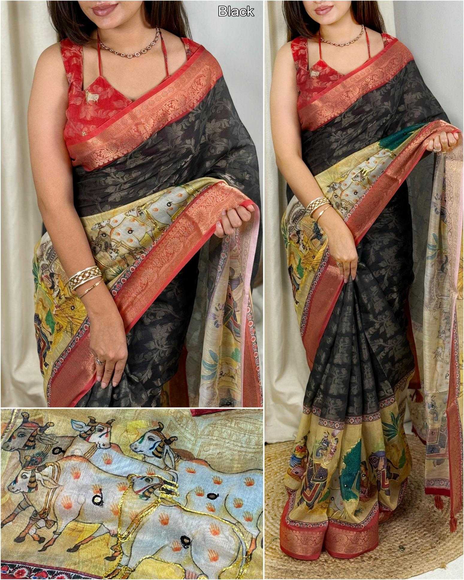 Ynf Cotton KESH500 Kamdhenu Sarees Wholesale Printed Sarees Jacquard Saree Cotton Sarees Manufacturer