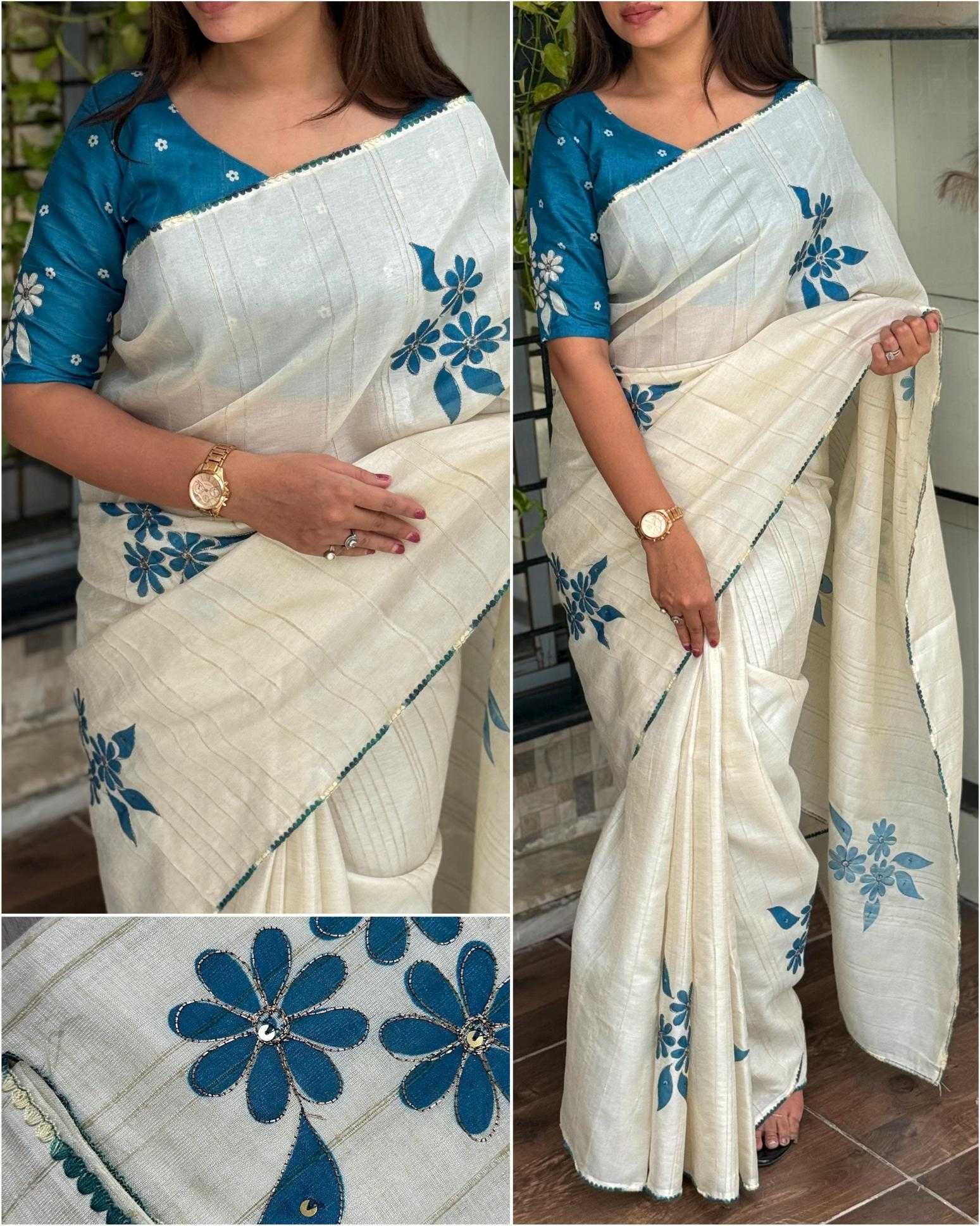 Ynf Cotton KESH500 Munnar Sarees Festive Collections Wholesale Designer Sarees Cotton Linen Sarees Onam Collections Manufacturer