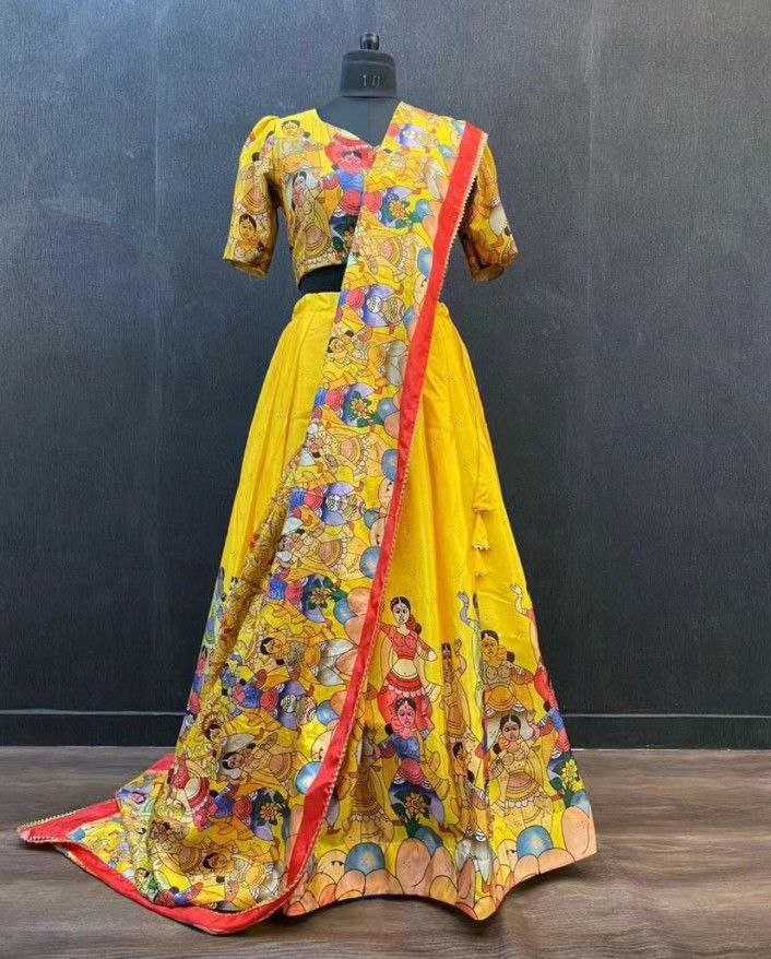 Ynf Cotton KESH511 KALAMKARI LEHENGA Lehengas Wedding Collections Wholesale Designer Lehenga Kalamkari Lehenga Lehenga For Haldi Manufacturer