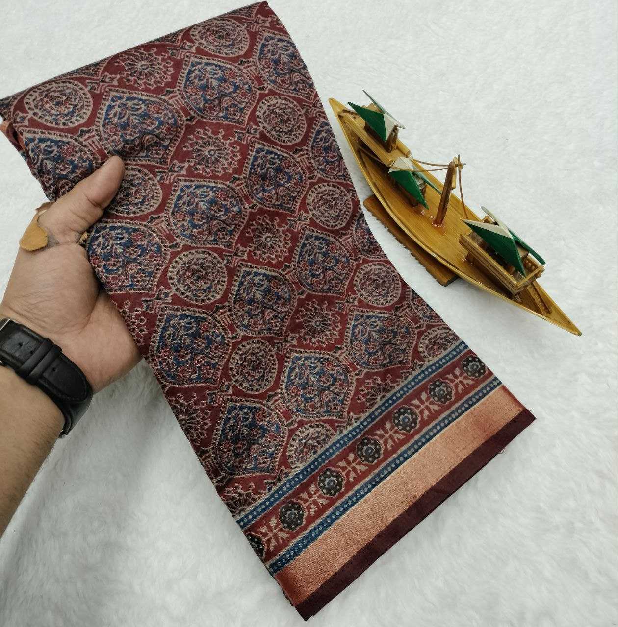 Ynf Cotton KESH525 COTTON AJRAKH Vol-2 Sarees Wholesale Fancy Sarees Ladies Sarees Zari Border Sarees Manufacturer