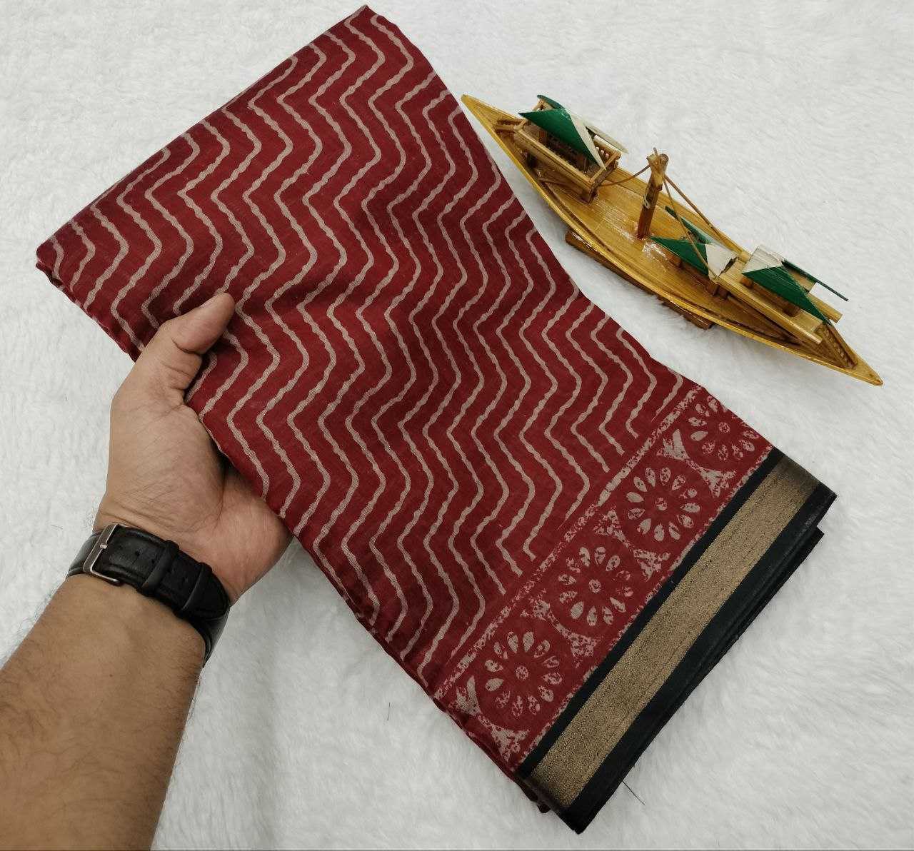 Ynf Cotton KESH525 LEHERIYA COTTON Sarees Wholesale Leheriya Sarees Zari Border Sarees Printed Cotton Saree Manufacturer