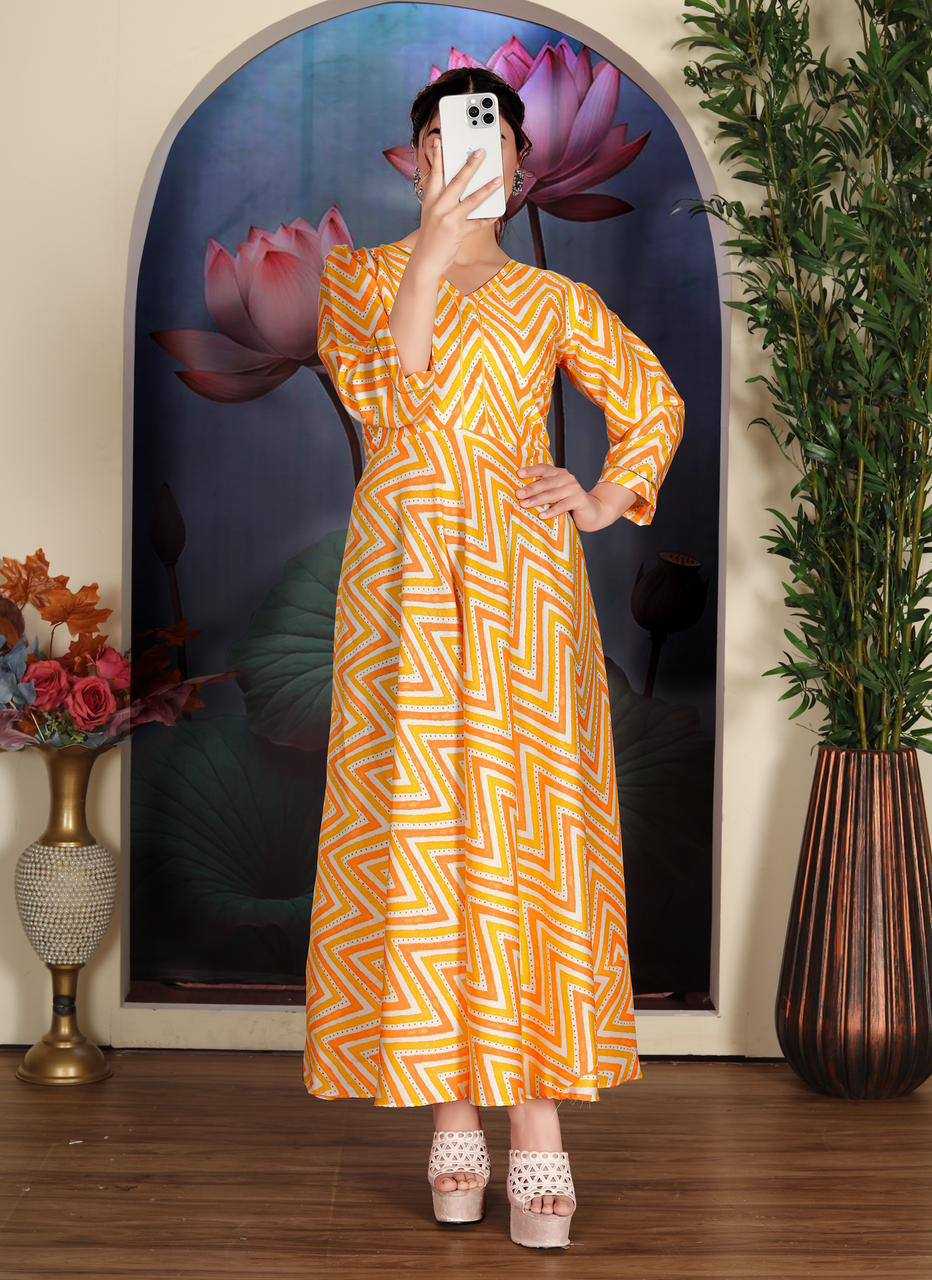 Ynf Cotton KESH544 202 Gowns Wholesale Printed Gowns Fancy Gowns Long Gowns Manufacturer