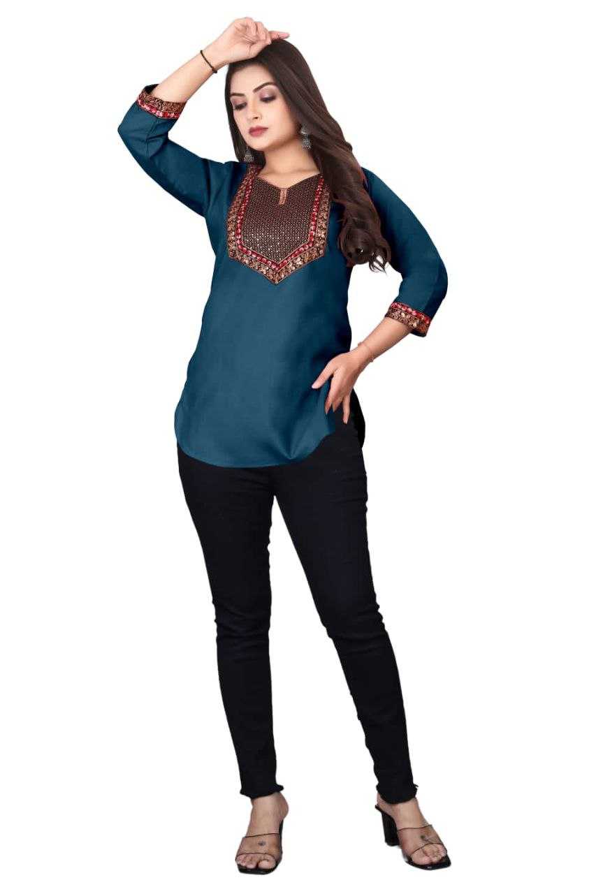 Ynf Cotton KESH552 Short Kurti Wholesale Casual Kurtis Workwear Kurtis Short Kurtis Embroidered Kurtis Manufacturer