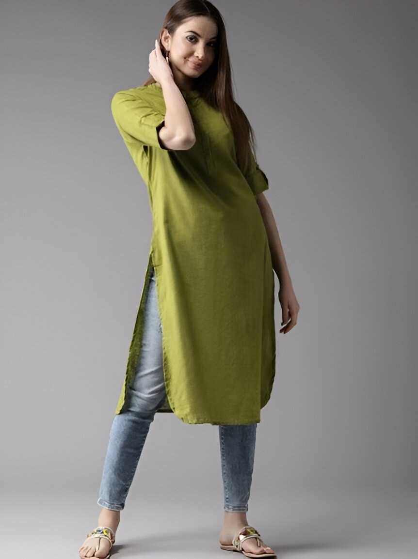 Ynf Cotton KESH559 Green Magic Kurti Wholesale Cotton Kurtis Green Kurtis Manufacturer
