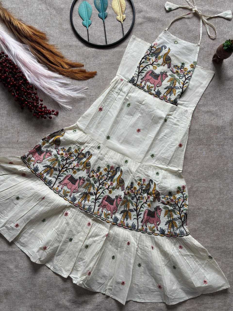 Ynf Cotton RIN107 FRONT Kids Wear Wedding Collections Festive Collections Wholesale Kids Gown Embroidered Frock Kids Festive Wear Manufacturer