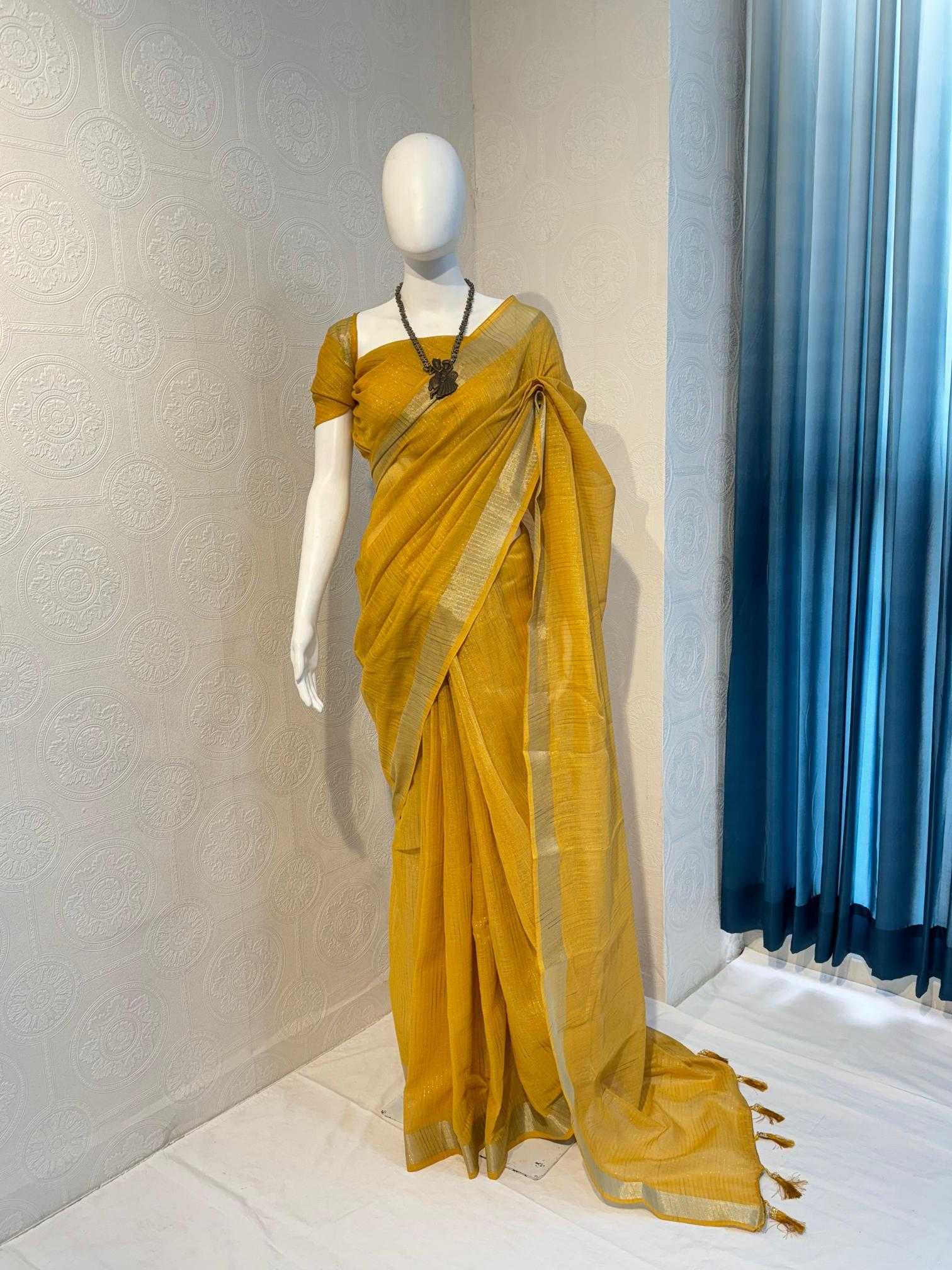 Ynf Cotton RIN118 BORDER Sarees Wholesale Designer Sarees Cotton Linen Sarees Zari Border Sarees Manufacturer