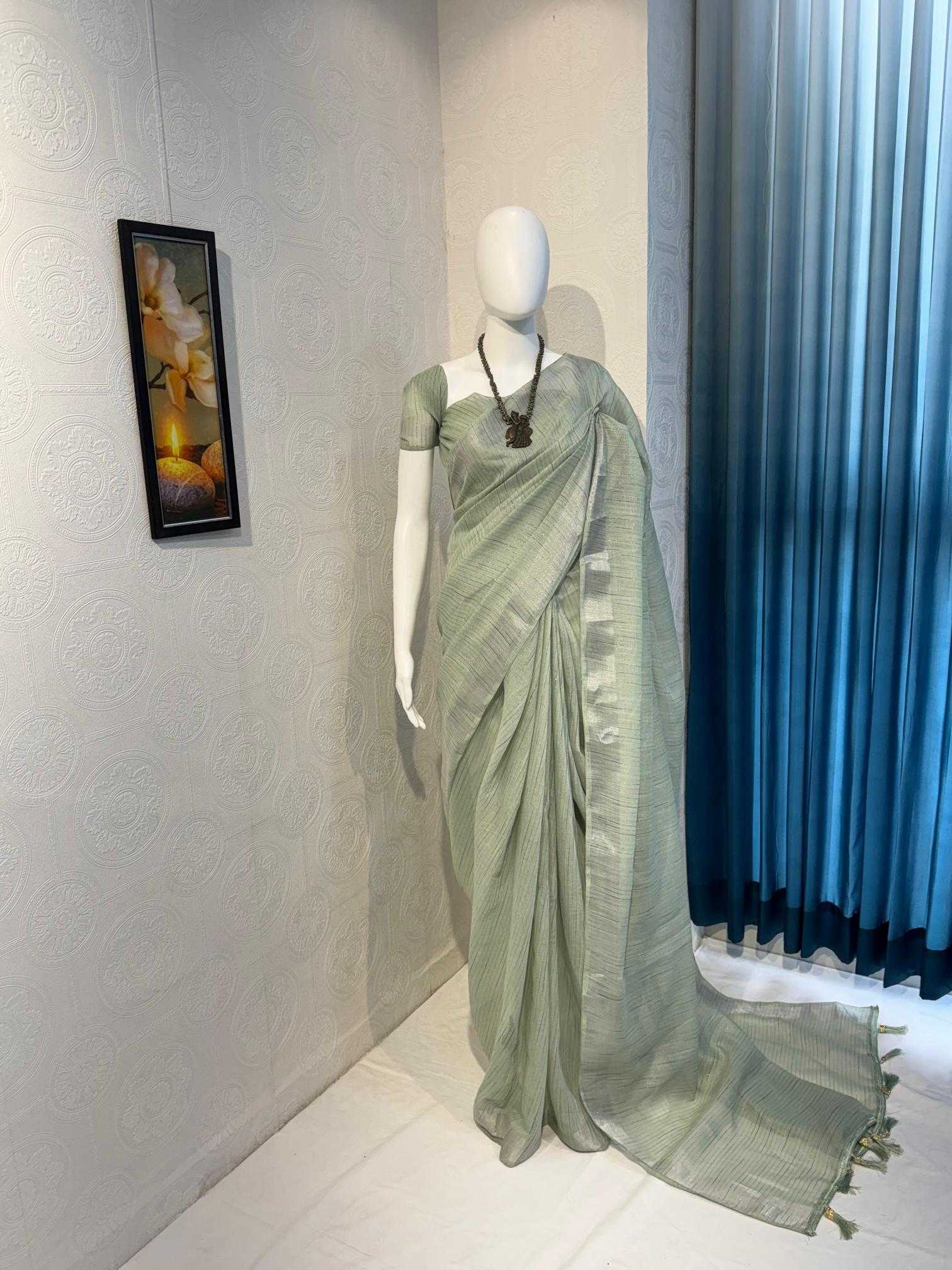 Ynf Cotton RIN118 HEER Sarees Wholesale Designer Sarees Cotton Linen Sarees Zari Border Sarees Manufacturer