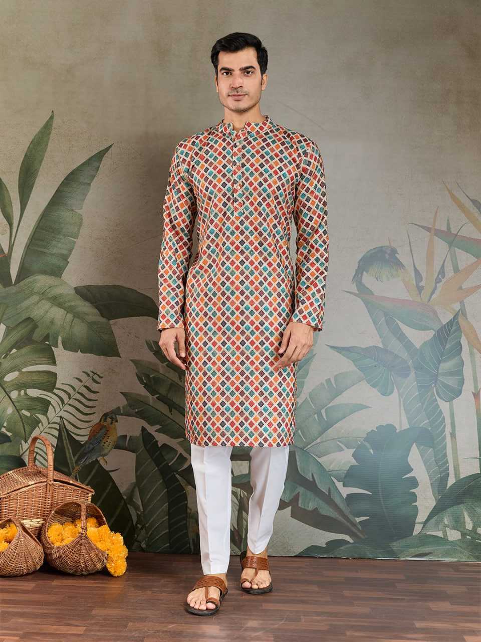 Ynf Cotton RIN188 KILLER 8 Mens Wear Wholesale Men Cotton Kurta Men Printed Shirt Ethnic Waistcoats Manufacturer