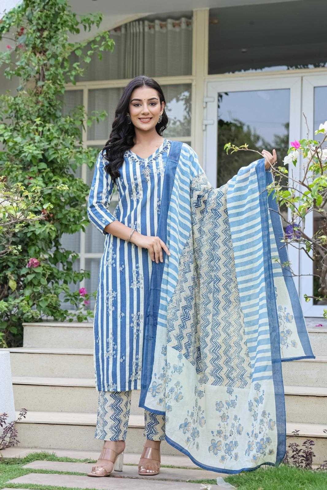 Ynf Cotton RIN190 AQUA Setwise Collections Wholesale Dresses & Suits Catalogs Manufacturer