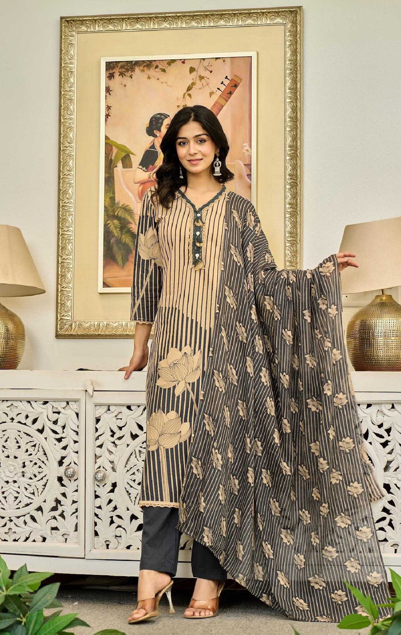 Ynf Cotton RIN190 MAIRA Setwise Collections Wholesale Dresses & Suits Catalogs Manufacturer