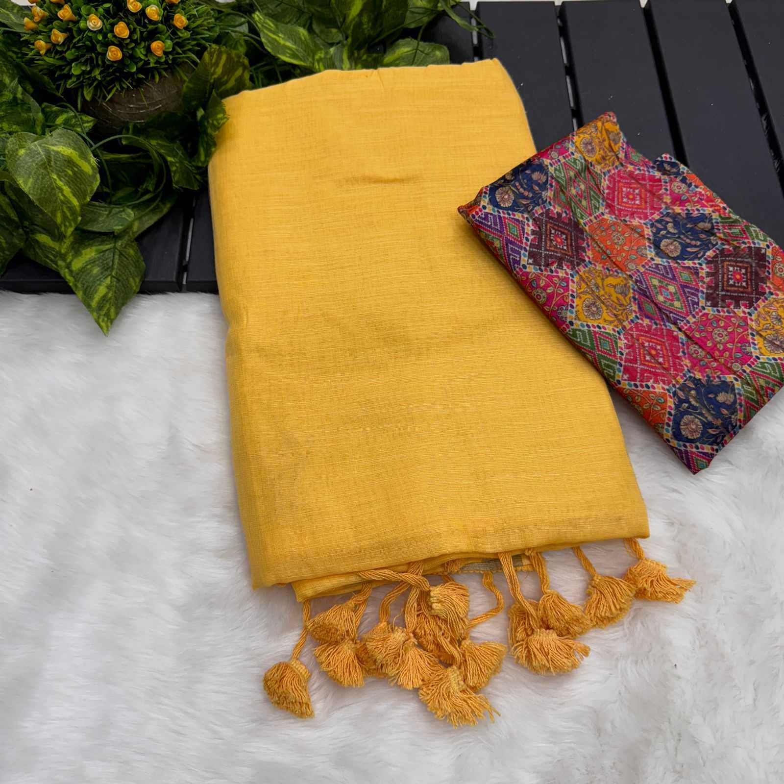 Ynf Cotton RIN203 OFF Sarees Wholesale Cotton Linen Sarees Ladies Sarees Casual Sarees Manufacturer
