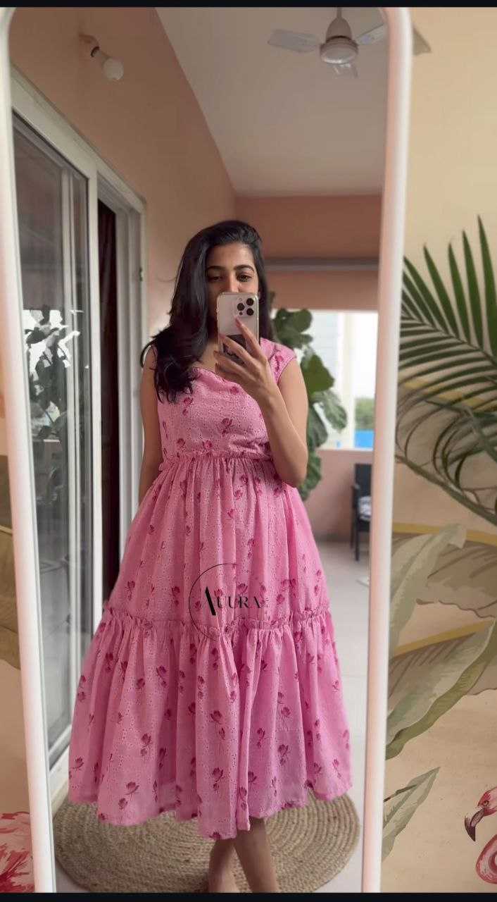 Ynf Cotton RIN226 TEX Gowns Wholesale Printed Gowns Party Gowns Long Gowns Manufacturer