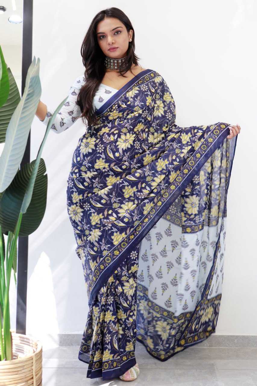 Ynf Cotton RIN229 122 Sarees Wholesale Printed Sarees Ajrakh Sarees Cotton Sarees Manufacturer