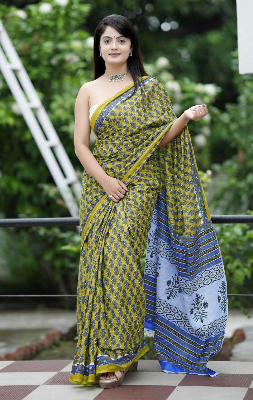Ynf Cotton RIN229 93-11 Sarees Wholesale Printed Cotton Saree Cotton Sarees Mulmul Cotton Sarees Manufacturer