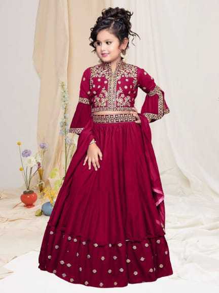 Ynf Crepe KESH461 SALMI Kids Wear Wholesale Kids Lehenga Kids Party Wear Ethnic Manufacturer