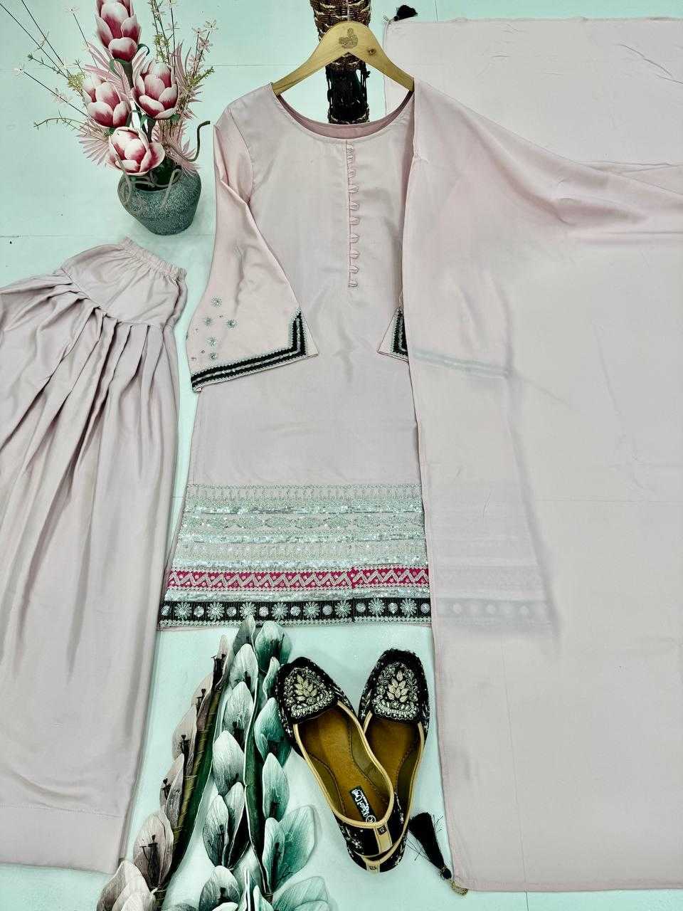 Ynf Crepe KESH512 1682 Suits & Dresses Wholesale Ladies Suits Embroidery Suits Palazzo Suit Manufacturer
