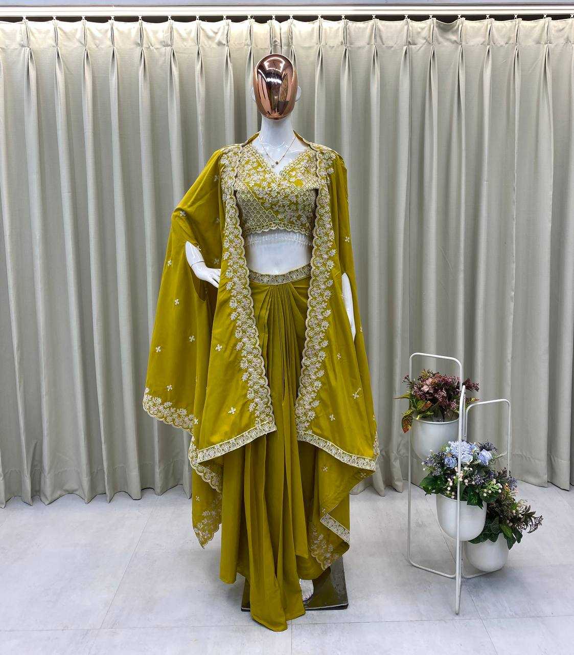 Ynf Crepe RIN110 378 Suits & Dresses Wholesale Indo Western Dresses Party Wear Dresses Wedding guest dresses Manufacturer
