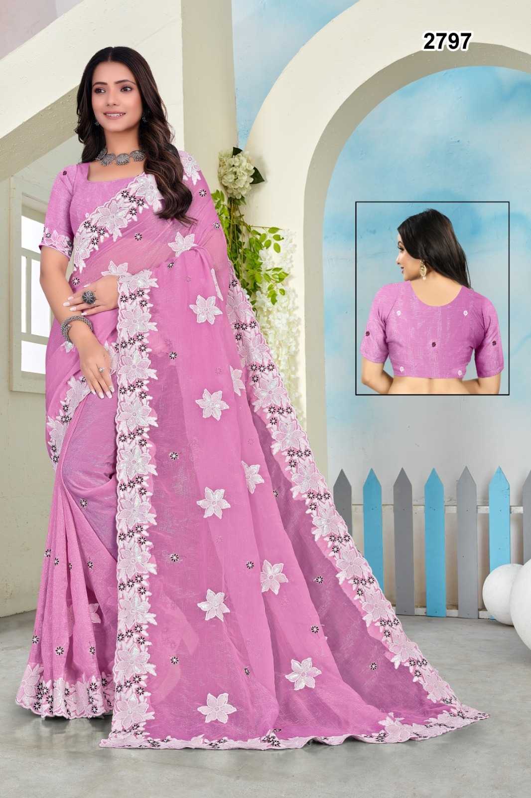 Ynf Crunchi KESH114 2797 Sarees Wholesale Sequence Sarees Embroidered Sarees Cutwork Saree Manufacturer
