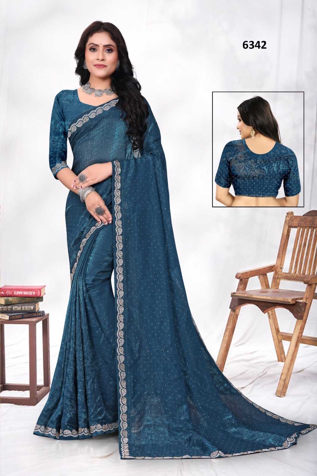 Ynf Crunchi KESH114 6342 Sarees Wholesale Designer Sarees Ladies Sarees Stone Work Saree Manufacturer