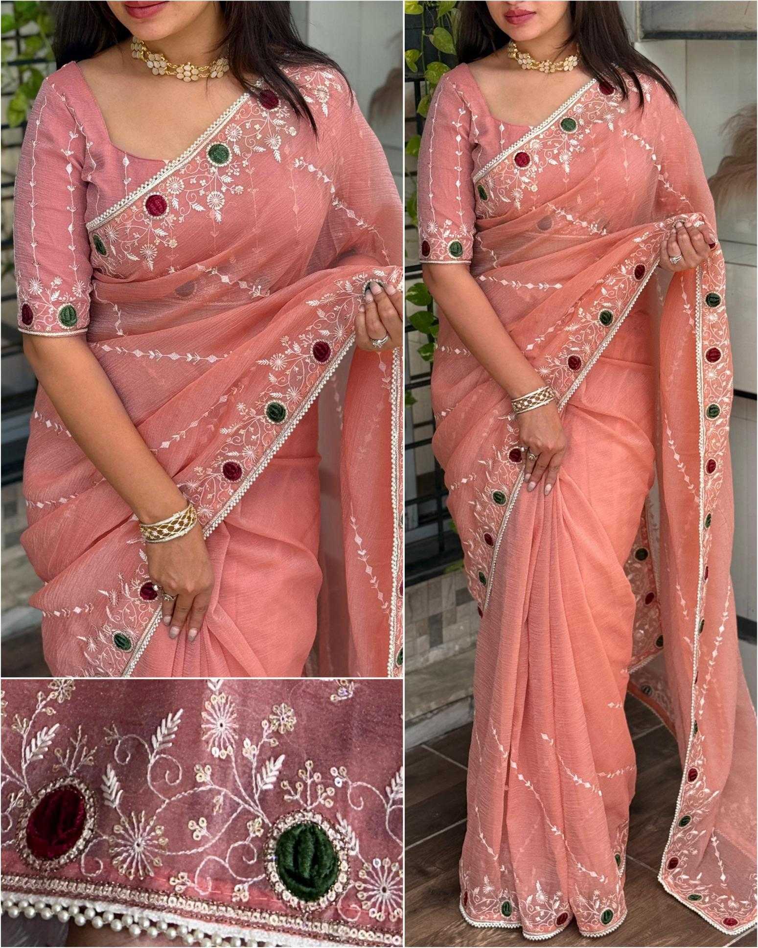 Ynf Crunchi KESH500 Rakhi Sarees Wholesale Designer Sarees Ready To Wear Sarees Party Wear Sarees Manufacturer