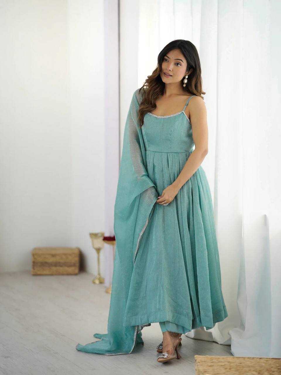 Ynf Crunchi KESH504 287 Gowns Wedding Collections Festive Collections Wholesale Anarkali Gown Party Wear Gowns Silk Gowns Manufacturer