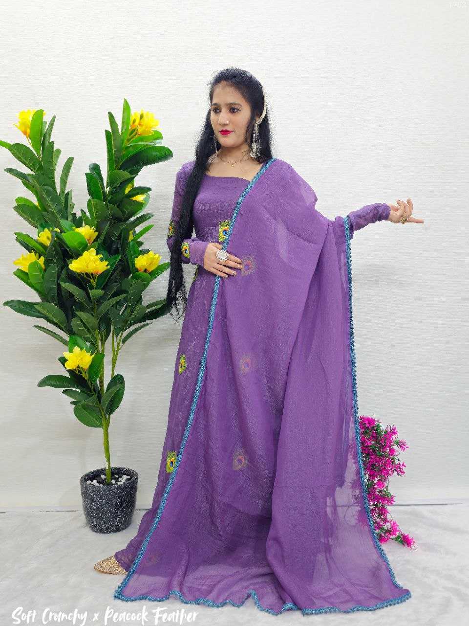 Ynf Crunchi KESH538 1203 Gowns Wholesale Printed Gowns Anarkali Gown Long Gowns Manufacturer