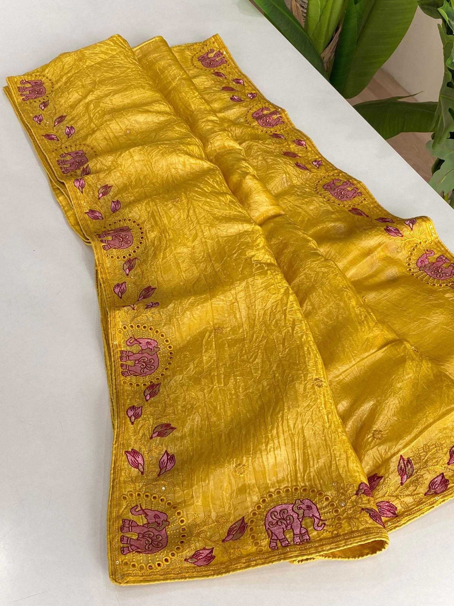 Ynf Crush Silk KESH249 Charvi Silk Sarees Wholesale Designer Silk Sarees Silk Sarees For Weddings Embroidered Silk Sarees Manufacturer