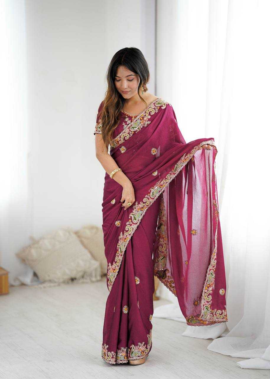 Ynf Crush Silk KESH490 1314 Sarees Wholesale Party Wear Sarees Fancy Sarees Embroidered Sarees Manufacturer