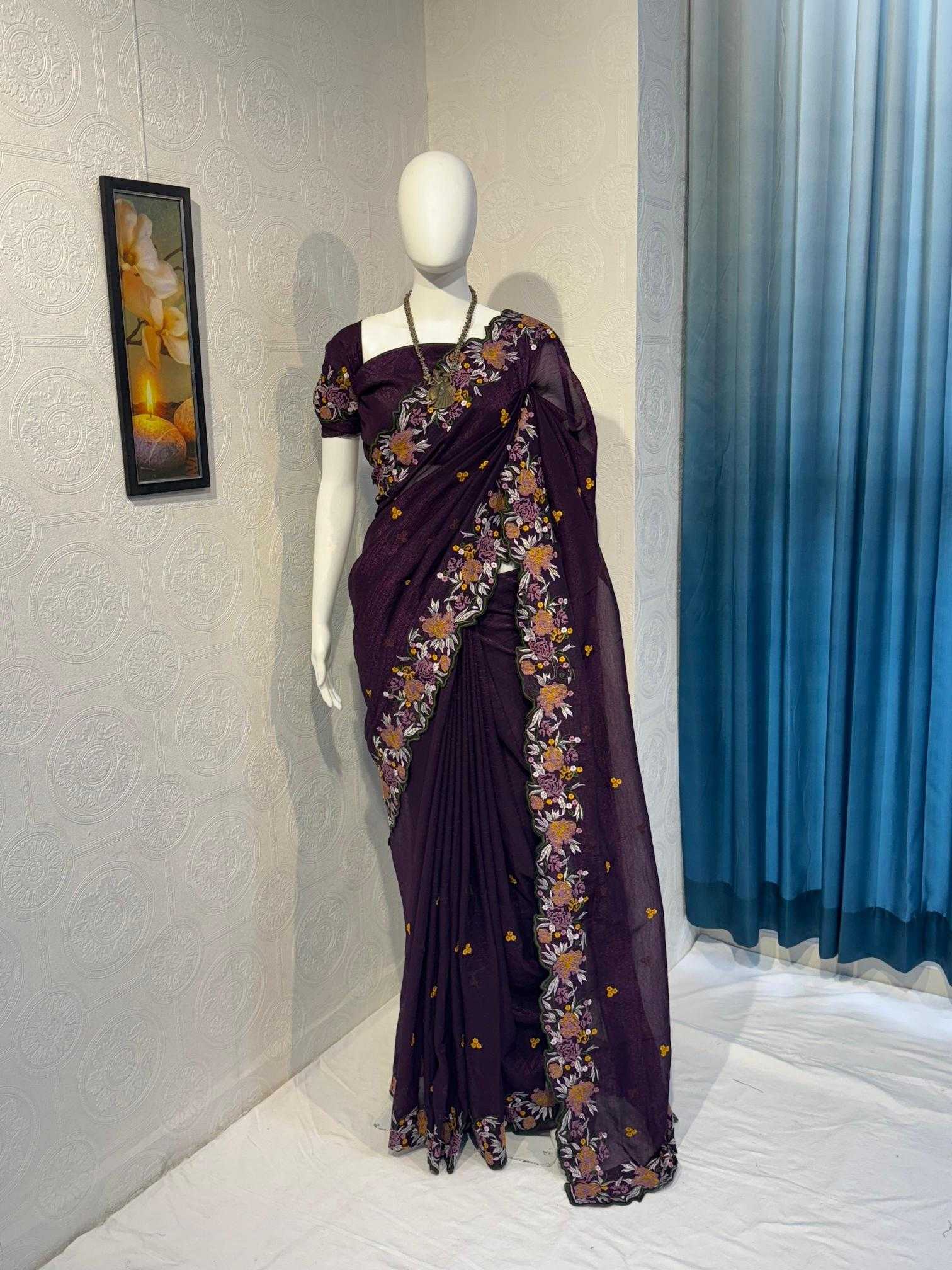 Ynf Crush Silk RIN118 SANIA Silk Sarees Wholesale Party Wear Silk Sarees Designer Silk Sarees Embroidered Silk Sarees Manufacturer