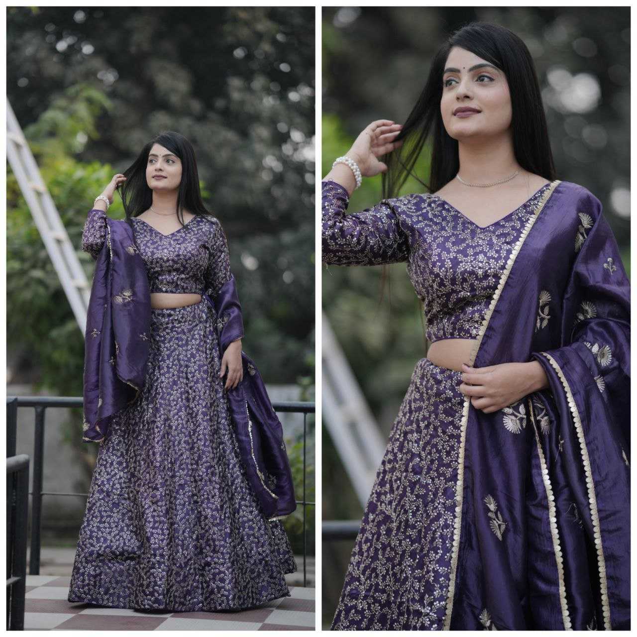 Ynf Crush Silk RIN133 004 Lehengas Wholesale Fancy Lehenga Zari Work Lehenga Lehenga For Engagement Sequins Lehenga Lehenga With Cancan Manufacturer