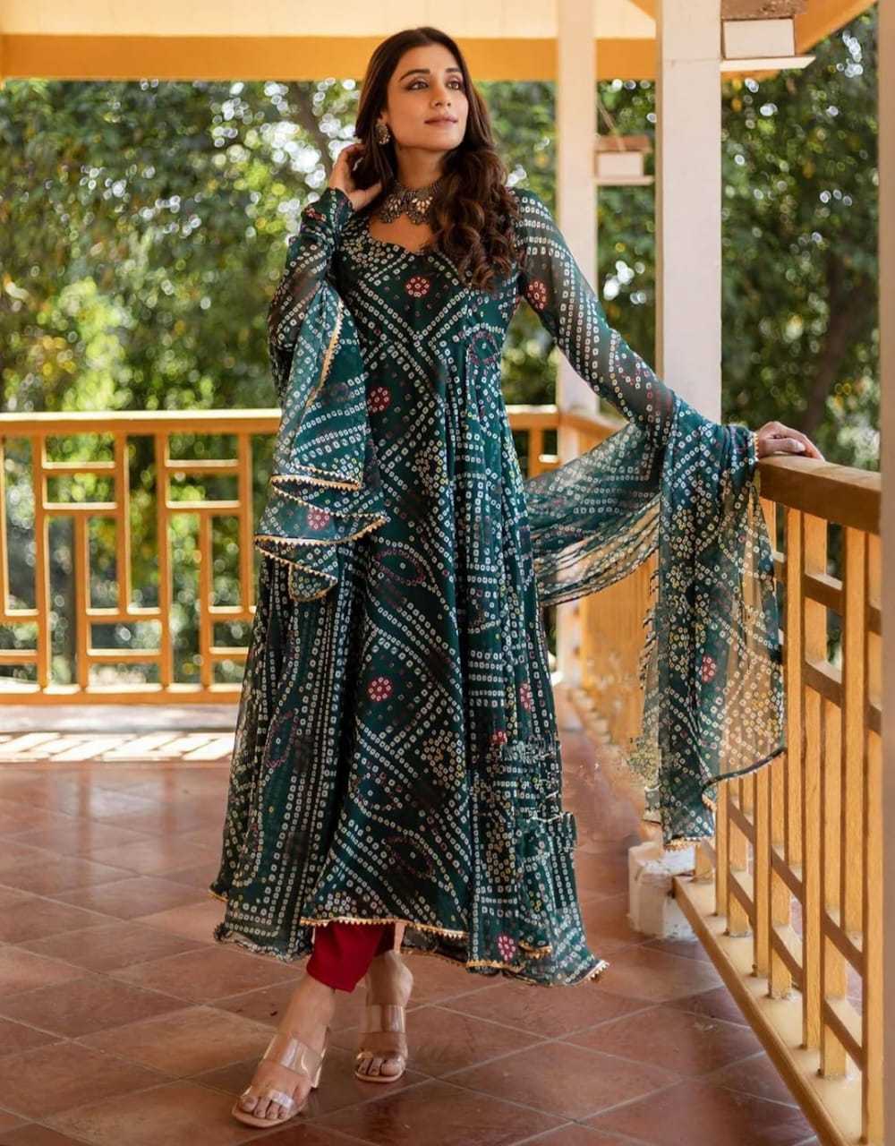 Ynf Delta Silk KESH559 345 Gowns Western Wears Festive Collections Wholesale Printed Gowns Silk Gowns Gown With Dupatta Manufacturer
