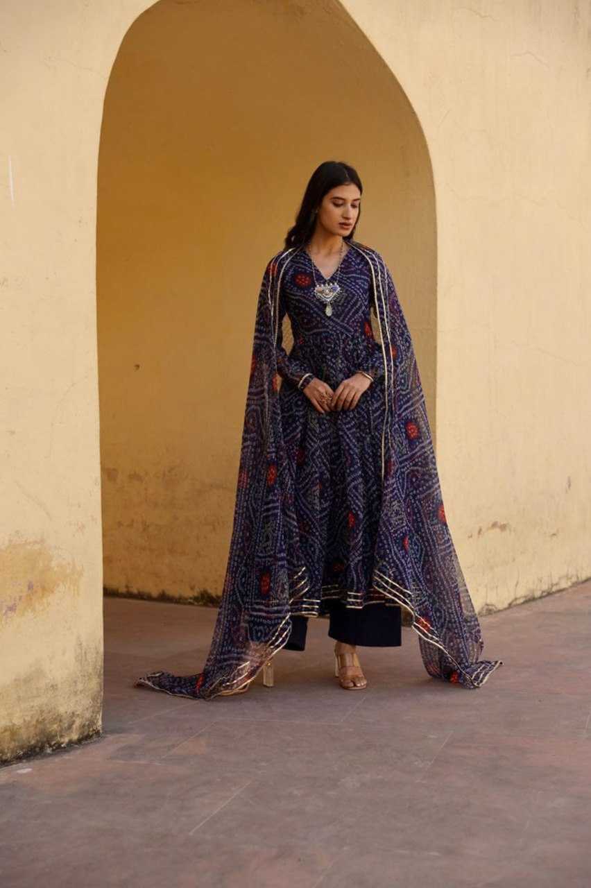 Ynf Delta Silk KESH559 351 Gowns Western Wears Festive Collections Wholesale Printed Gowns Silk Gowns Gown With Dupatta Manufacturer