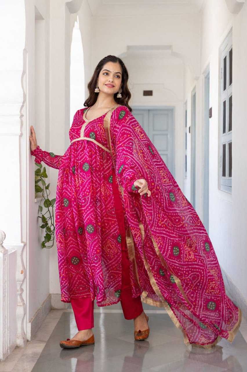 Ynf Delta Silk KESH559 372 Gowns Western Wears Festive Collections Wholesale Printed Gowns Silk Gowns Full Sleeve Gowns Manufacturer