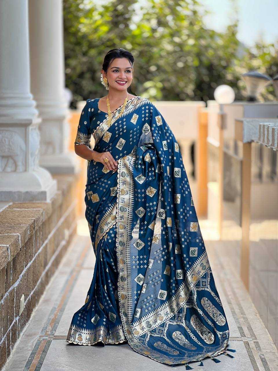 Ynf Dola Silk RIN150 Swastik Silk Sarees Wedding Collections Festive Collections Wholesale Dola Silk Sarees Traditional Silk Sarees Silk Sarees With Blouse Manufacturer