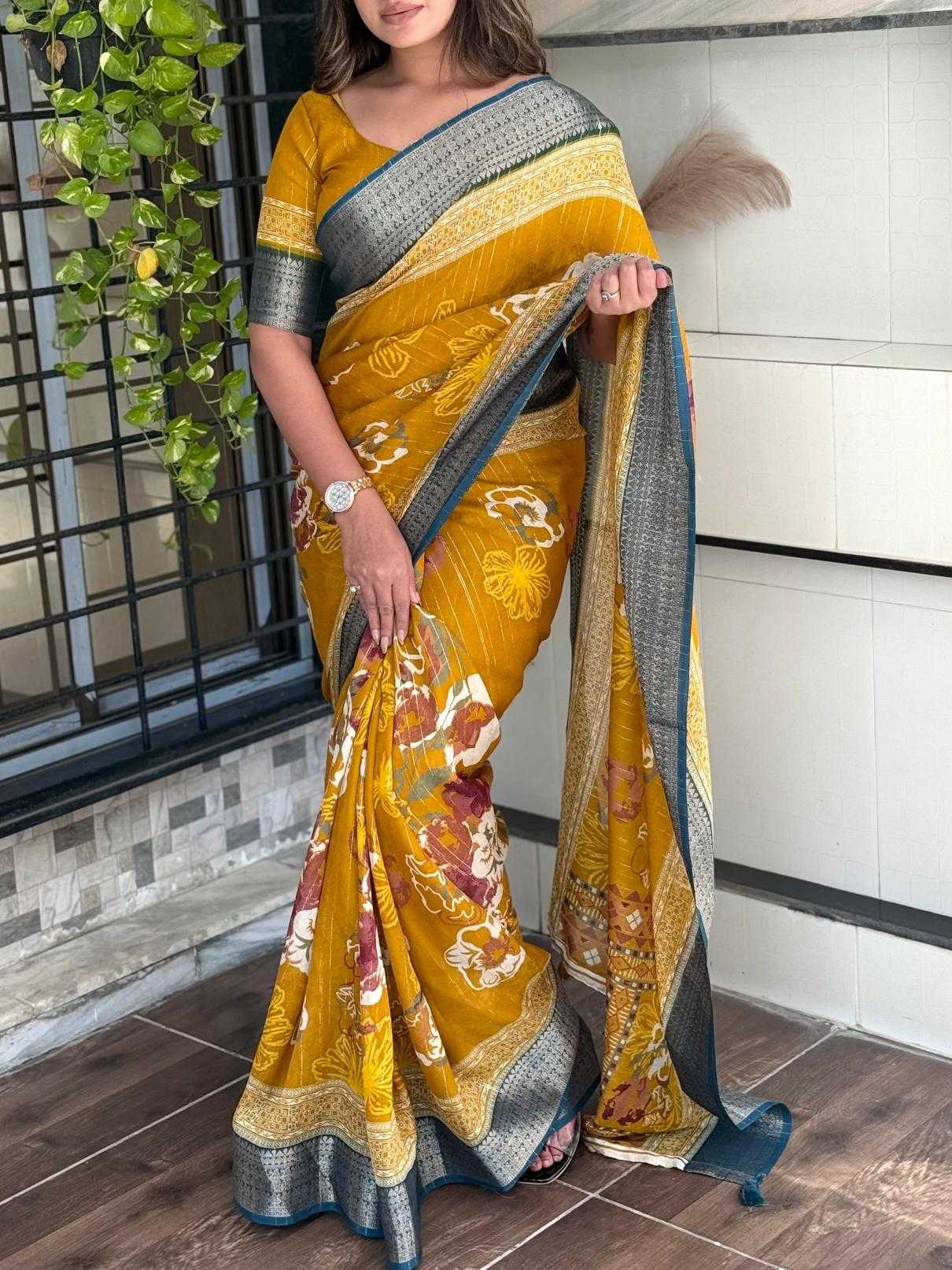 Ynf Dull Moss KESH500 Lovebird Sarees Wholesale Designer Sarees Jacquard Saree Zari Border Sarees Manufacturer