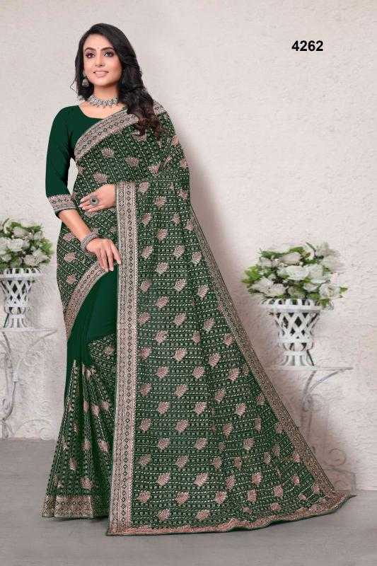 Ynf Fancy KESH114 4262 Sarees Wholesale Embroidered Sarees Stone Work Saree Zari Border Sarees Manufacturer