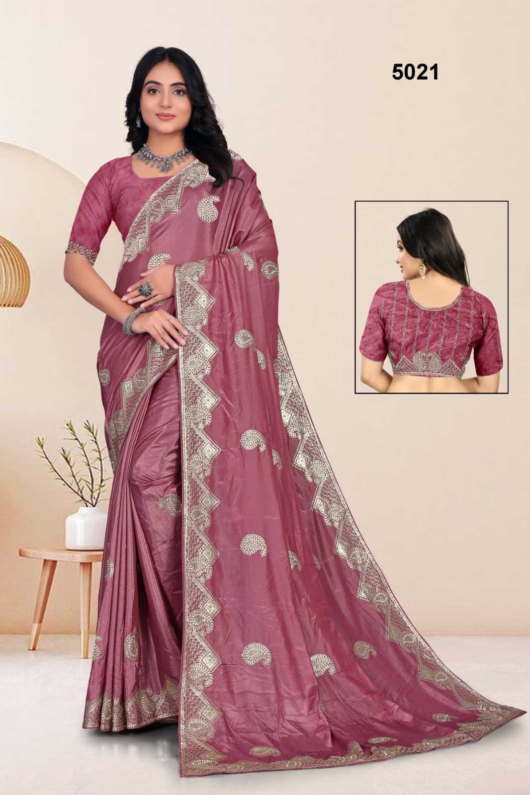 Ynf Fancy KESH114 5021 Sarees Wholesale Embroidered Sarees Stone Work Saree Zari Border Sarees Manufacturer