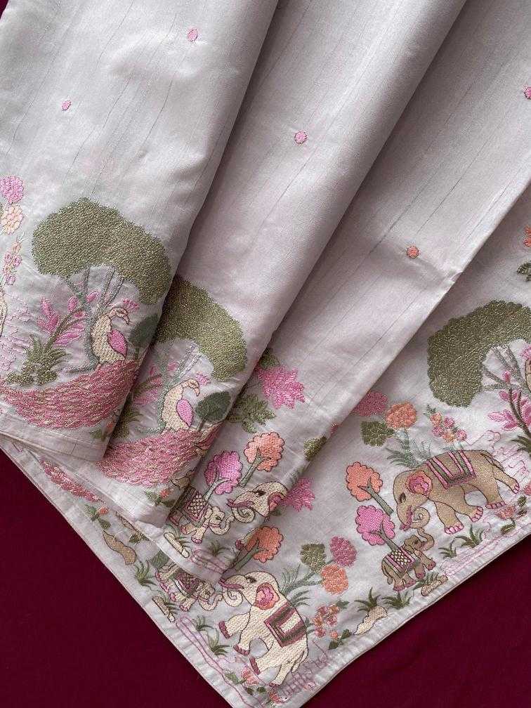 Ynf Fancy KESH249 SPRING VALLEY Sarees Festive Collections Wholesale Embroidered Sarees Tussar Sarees Onam Collections Manufacturer
