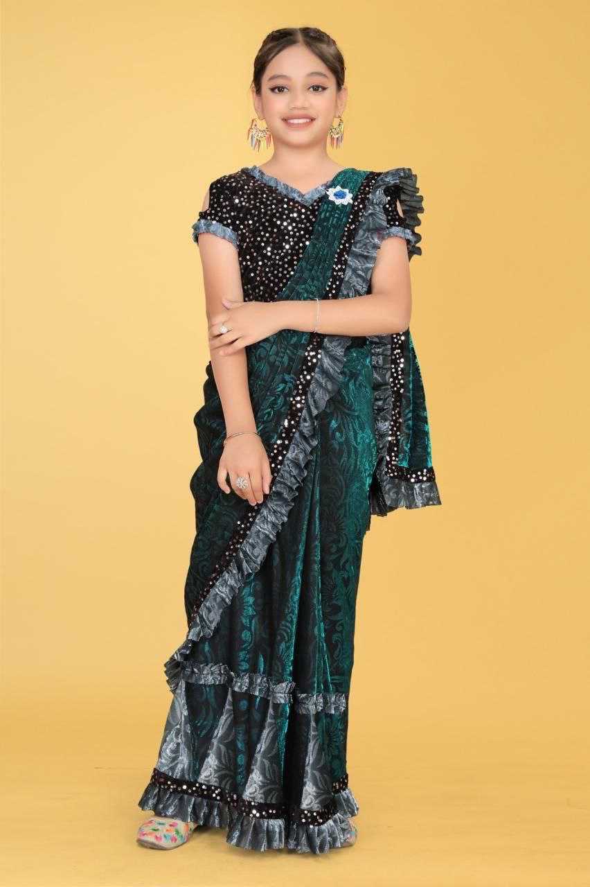 Ynf Fancy KESH461 50 Kids Wear Wholesale Kids Saree Dress Manufacturer