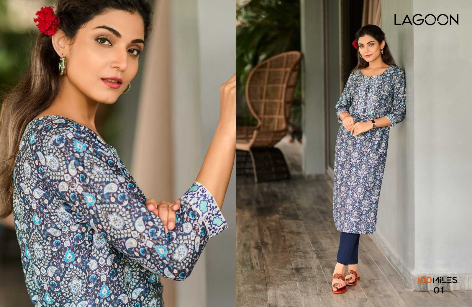 Ynf Fancy RIN190 LAGOON-100MILES Setwise Collections Wholesale Kurtis Catalogs Manufacturer