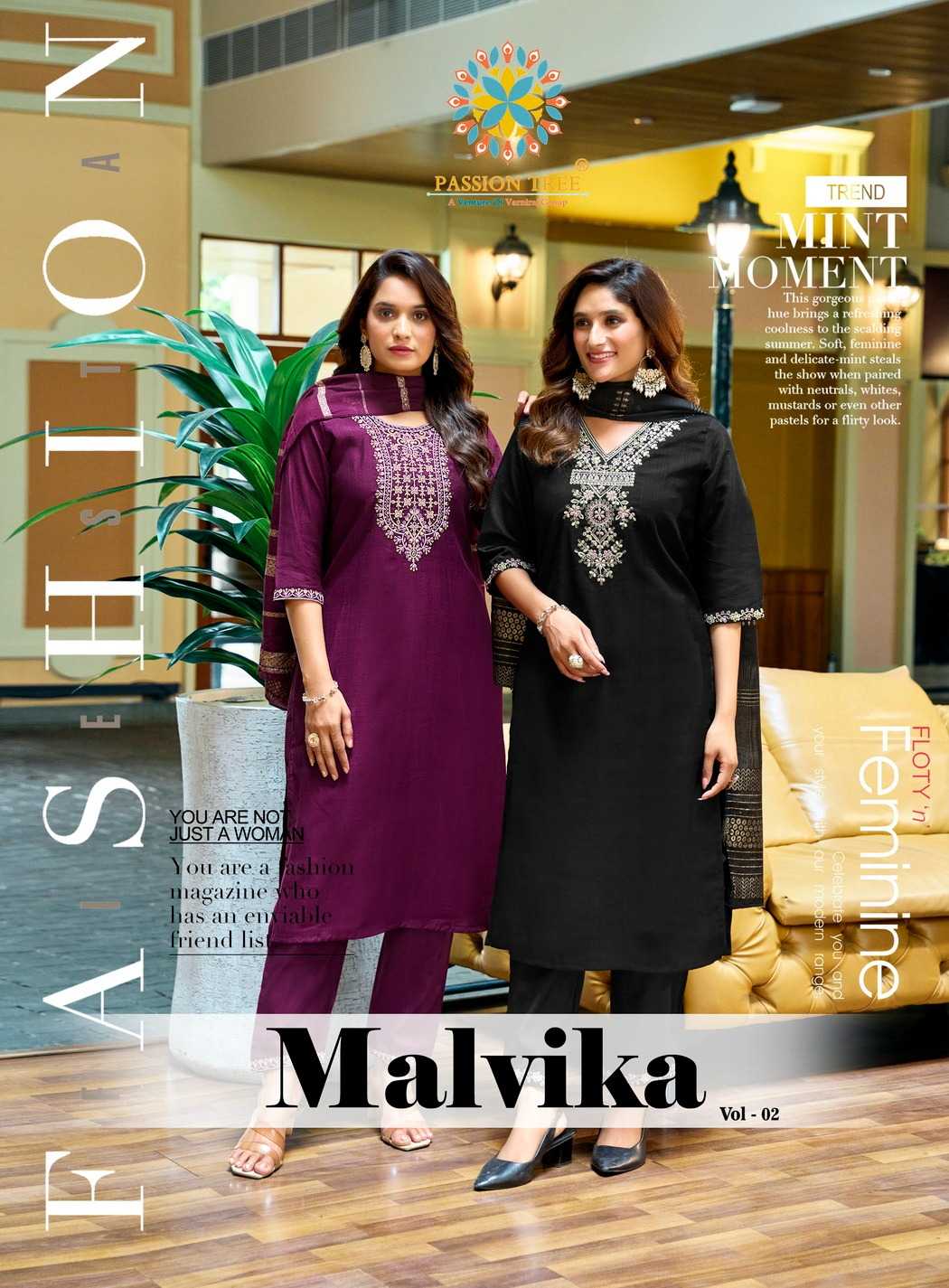 Ynf Fancy RIN190 Passion Tree-MALVIKA VOL-2 Setwise Collections Wholesale Kurtis Catalogs Manufacturer
