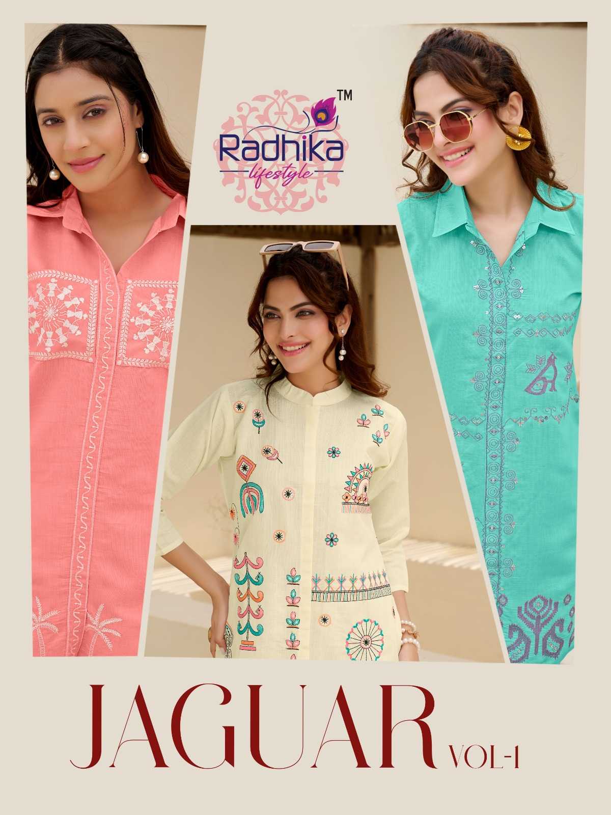 Ynf Fancy RIN190 RADHIKA LIFE STYLE JAGUAR VOL 1 Setwise Collections Wholesale Kurtis Catalogs Manufacturer